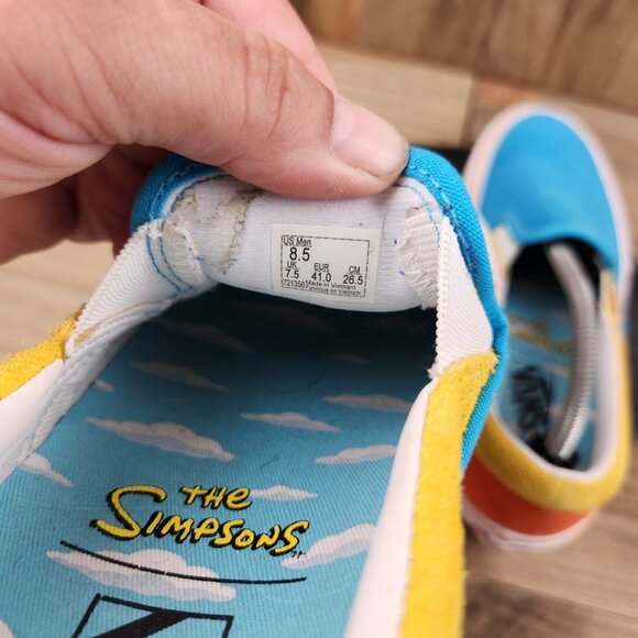 Simpsons x Vans Classic Slip on Mens size 8.5 Colorblock Athletic Shoes - Picture 10 of 11